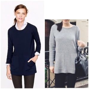 J. Crew Merino Pocket Tunic Gray NWOT